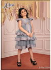Grey Colour Party Wear Cotton Velvet And Net Frock Collection 1504